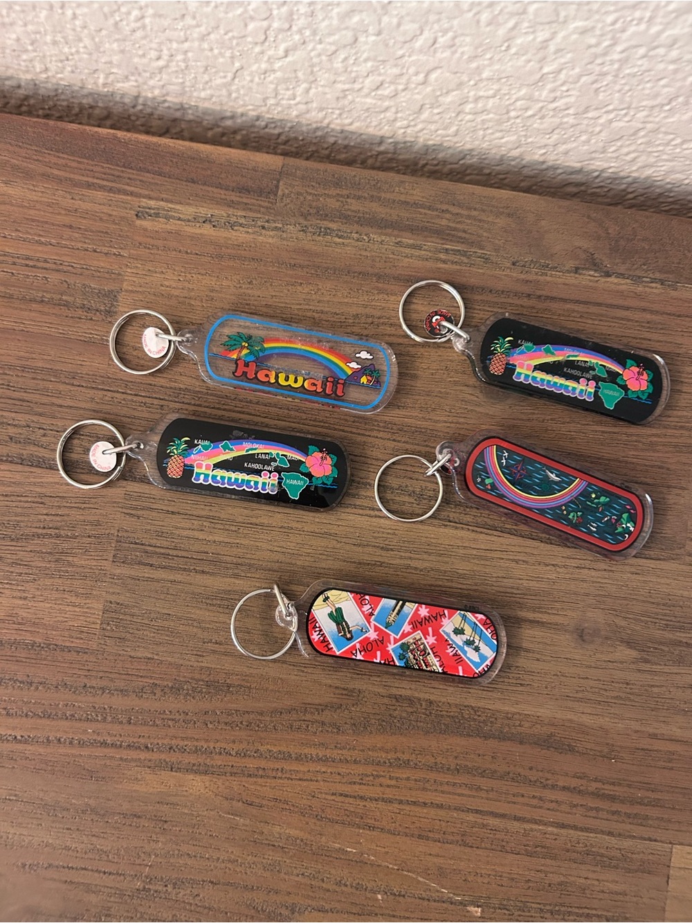 Hawaii Souvenir Keychain Lot - Colorful Tropical Designs